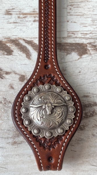 Longhorn Steer Berry Concho antik 1 3/4